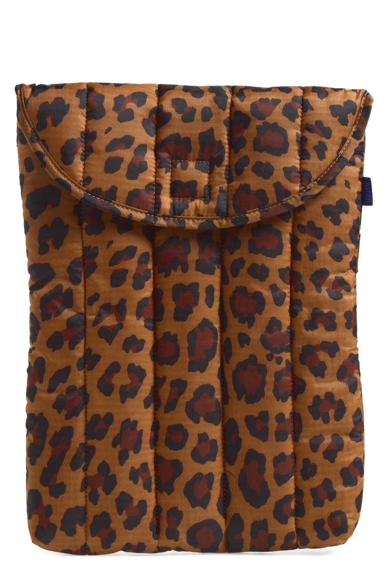 Puffy 13/14" Laptop Sleeve, Main, color, LEOPARD