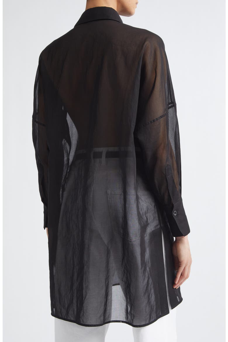 Long Tuxedo Shirt with Plastron, Alternate, color, 22 BLACK