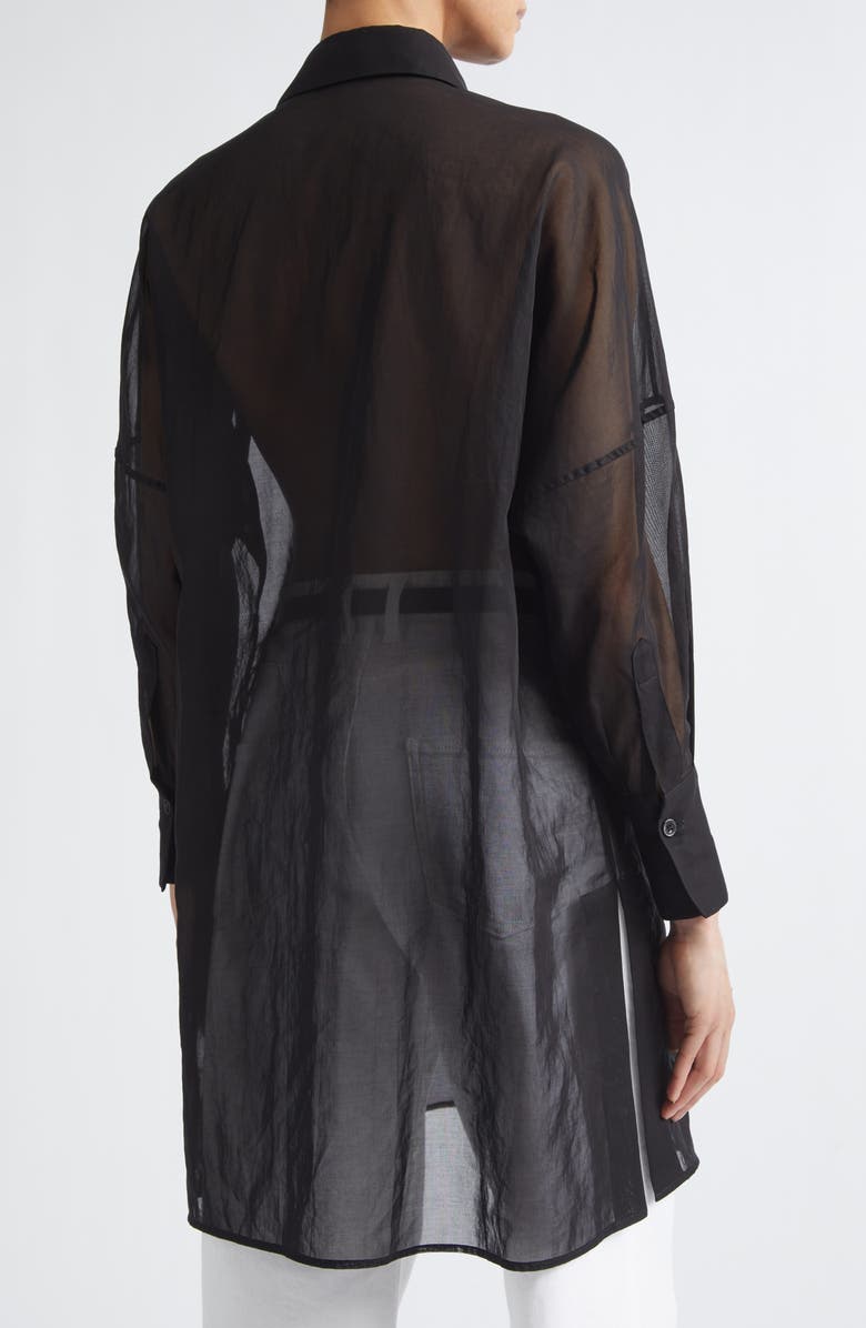 Eleventy Long Tuxedo Shirt with Plastron, Alternate, color, 22 Black