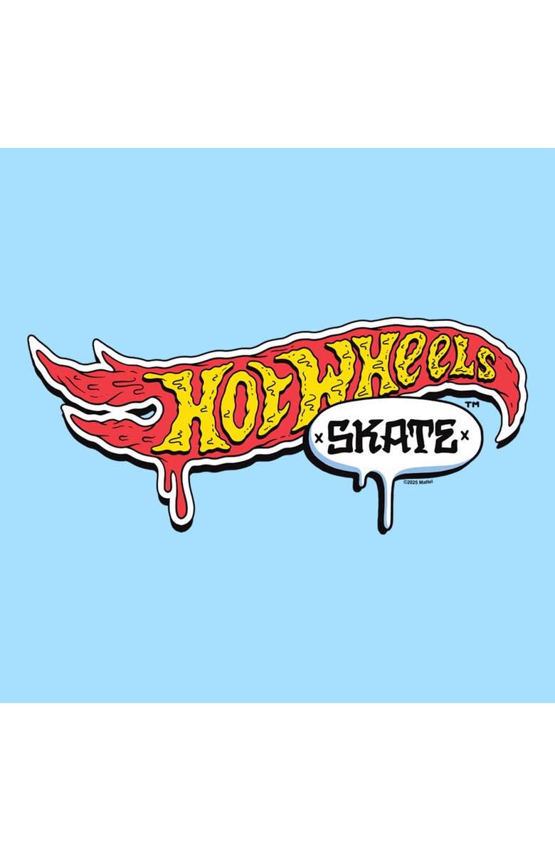 Hot Wheels Men's Hot Wheels Skate Cartoon Logo Graphic T-Shirt, Alternate, color, Light Blue