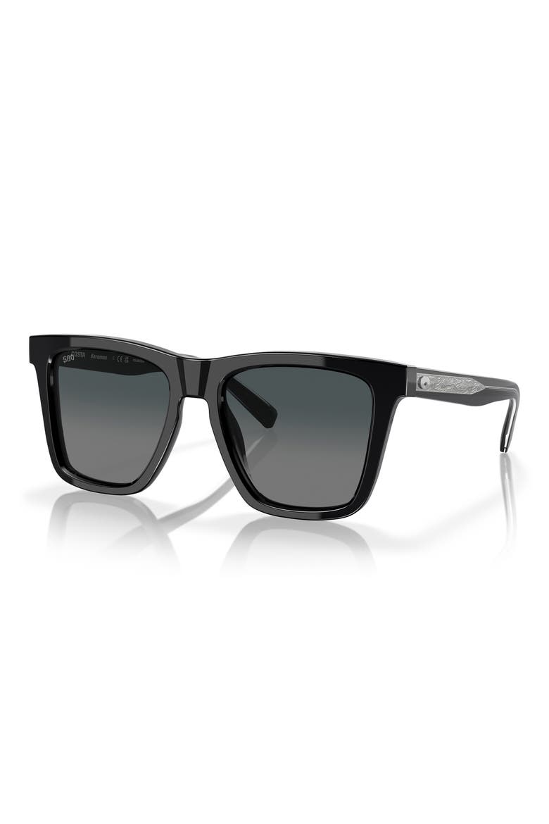 Keramas 54mm Polarized Square Sunglasses, Alternate, color, BLACK/ GRAY GRADIENT 580G