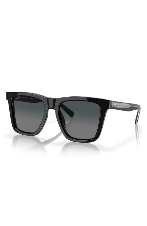Costa Del Mar Keramas 54mm Polarized Square Sunglasses In Black/gray Gradient 580g