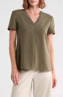 Crepe V-Neck Top