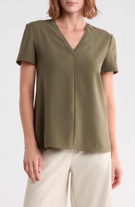 Crepe V-Neck Top