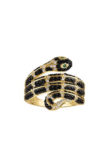 Fzn Cubic Zirconia Snake Ring In Yellow
