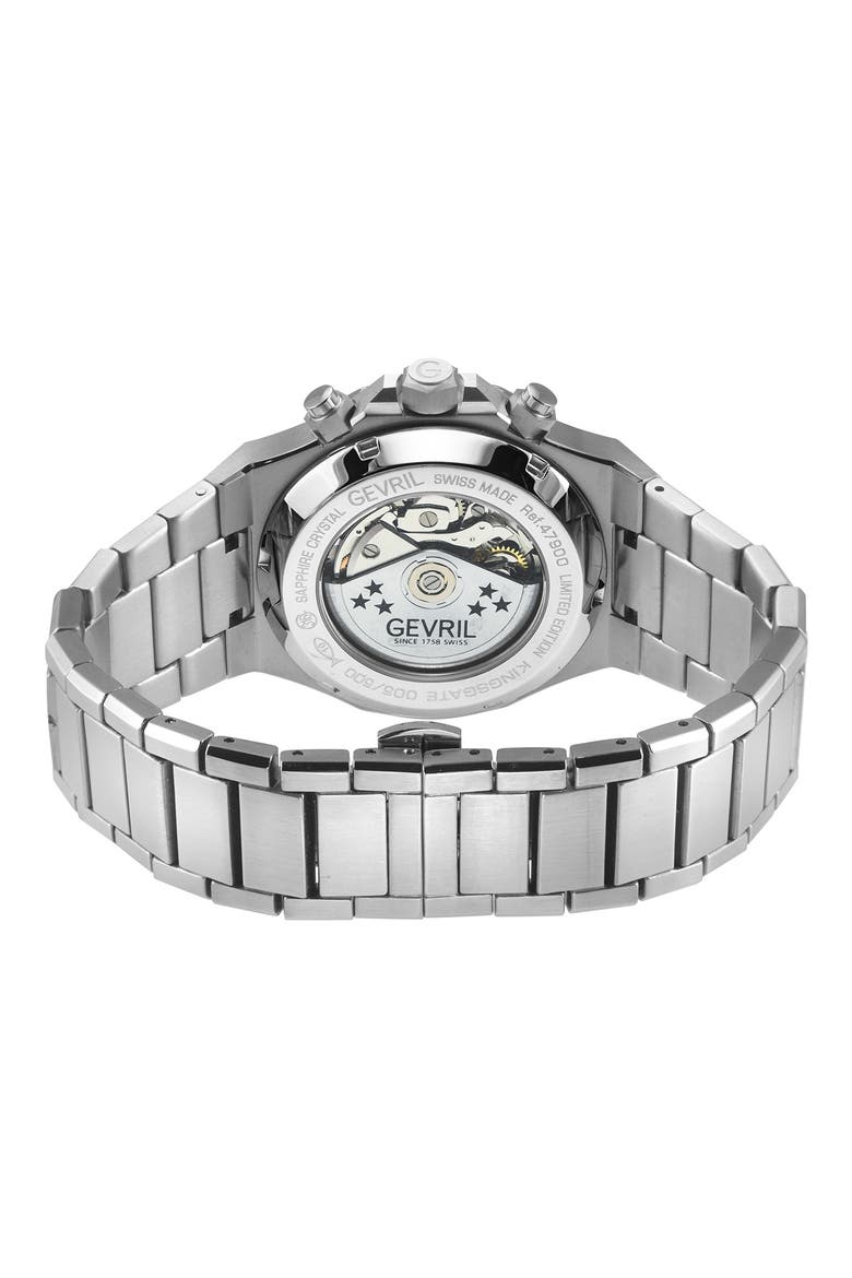 Kingsgate Chronograph Bracelet Watch, 42mm, Alternate, color, SILVER/BLACK