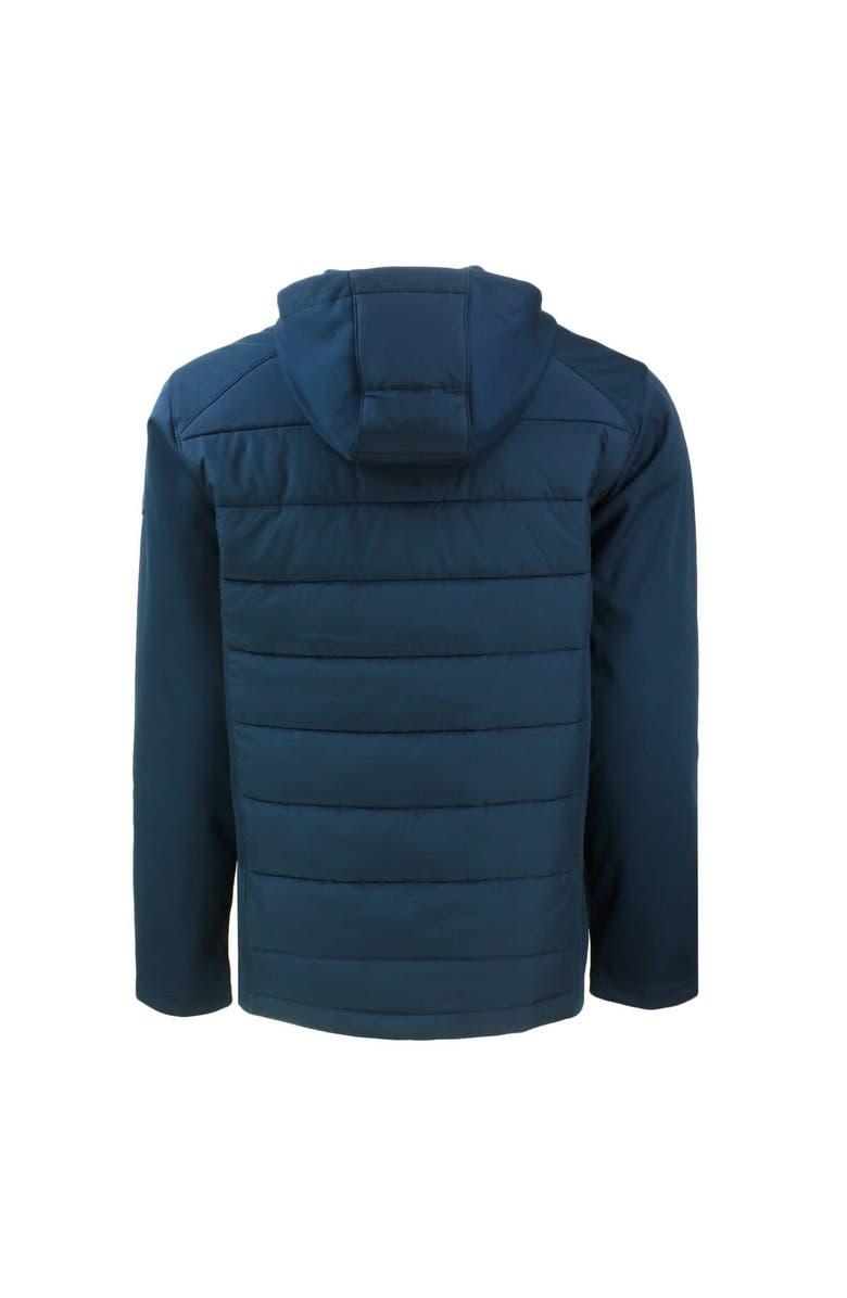 Cutter & Buck Men's Cutter & Buck Navy New York Jets  Americana Evoke Hybrid Eco Softshell Recycled Full-Zip Hooded Jacket, Alternate, color, 