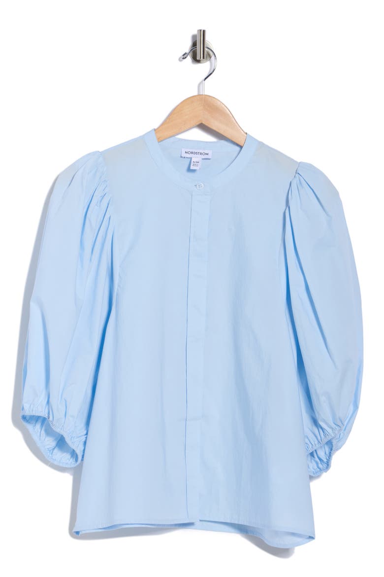 Puff Sleeve Top, Alternate, color, BLUE SKYWAY