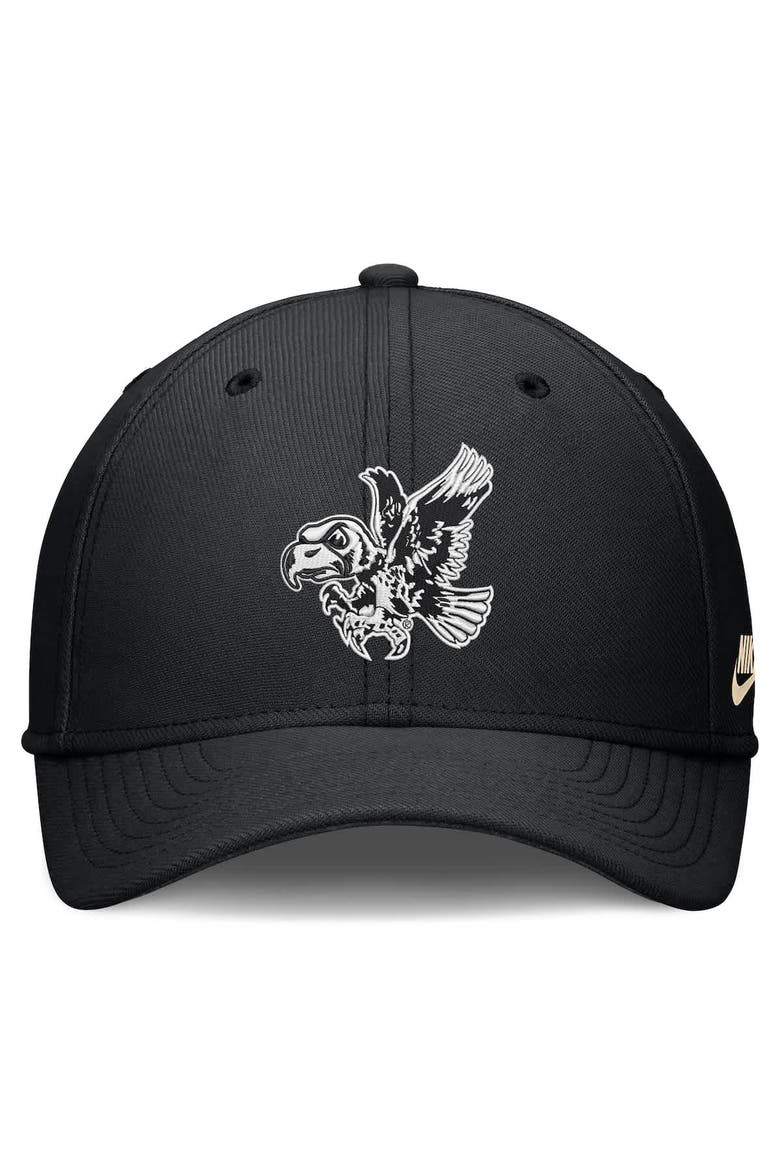 Men's Nike  Black Iowa Hawkeyes Dri-FIT Vintage Rise Swooshflex Flex Hat, Alternate, color, Black