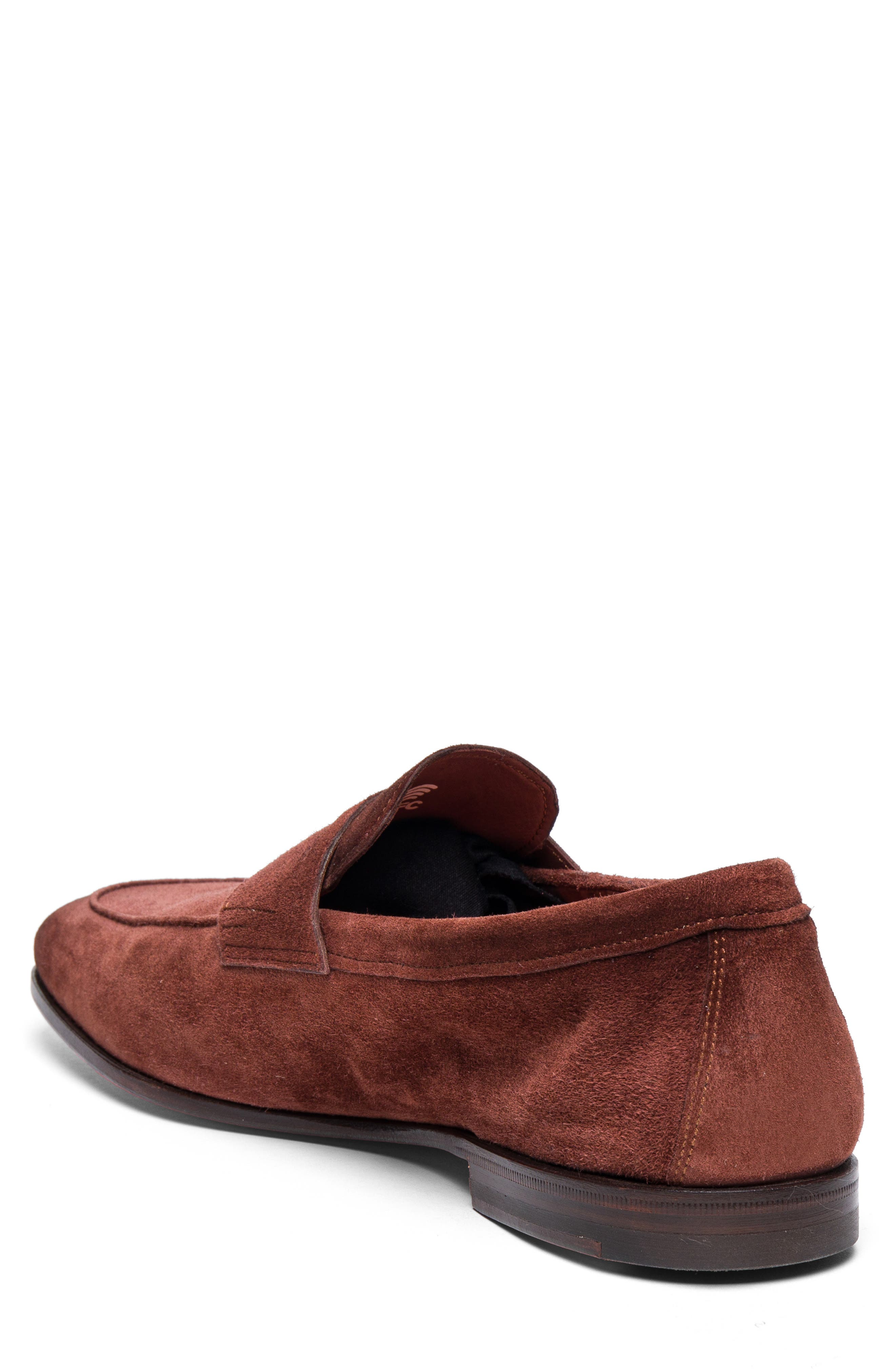 Santoni Carlos Penny Loafer, Alternate, color, Red