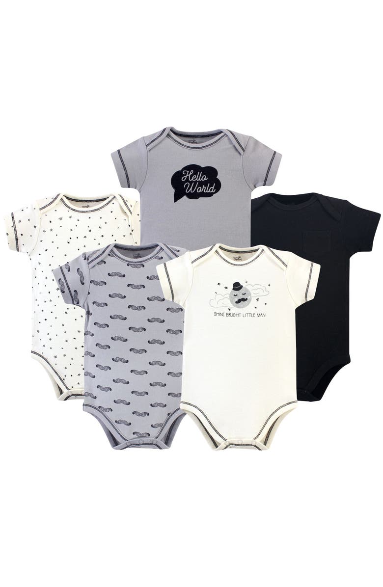 Touched by Nature Organic Cotton Infant One-Pieces, Main, color, Mr. Moon
