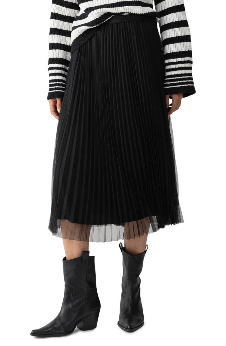 Sanctuary Tulle Pleated Skirt, Main, color, 