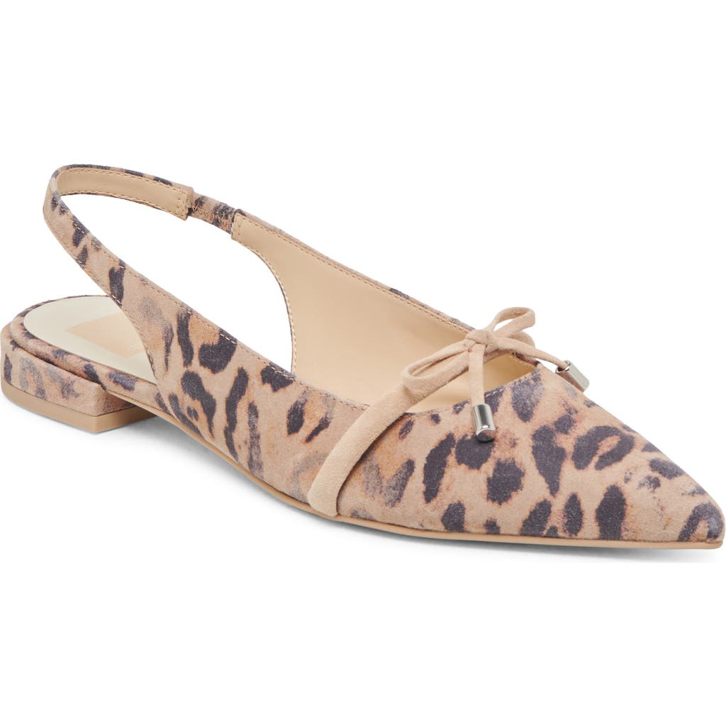 Dolce Vita Payge Pointed Toe Slingback Pump In Light Leopard Suede