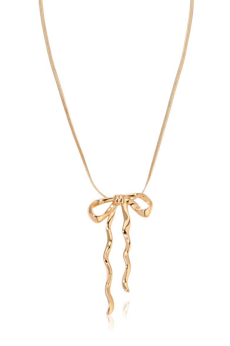 Bow Organica Pendant Necklace, Main, color, GOLD