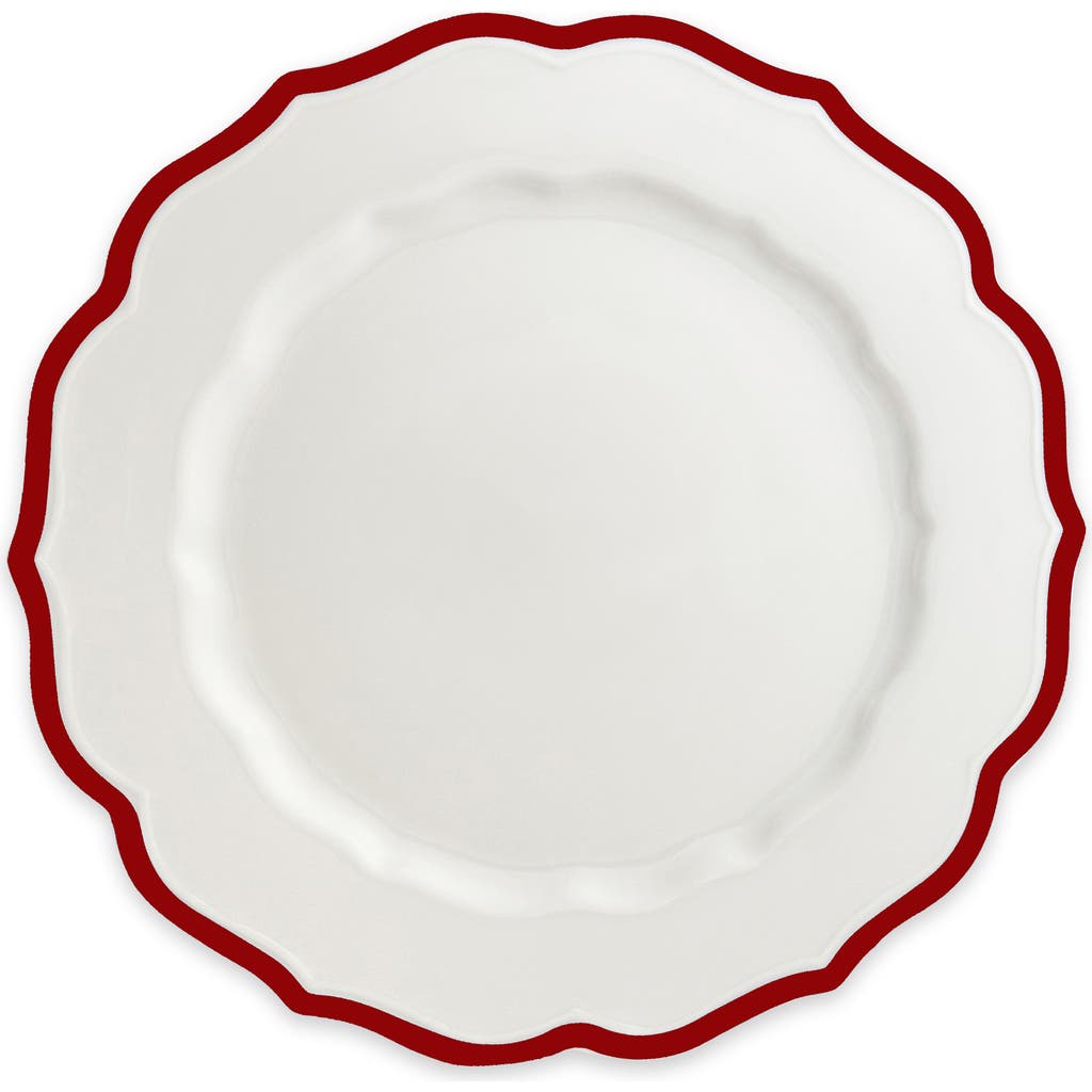 Caskata Stella Crimson Scalloped Dinner Plate In Red