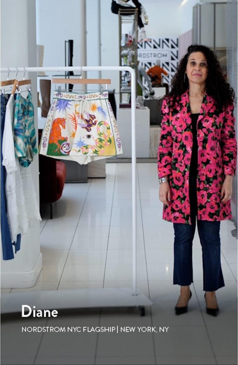 Seeker Print Linen Shorts, sales video thumbnail