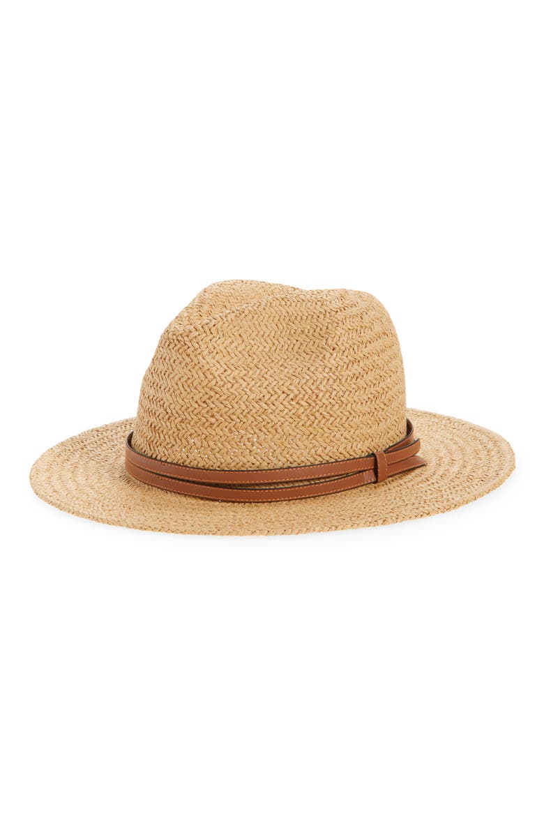 Packable Woven Straw Panama Hat, Main, color, NATURAL
