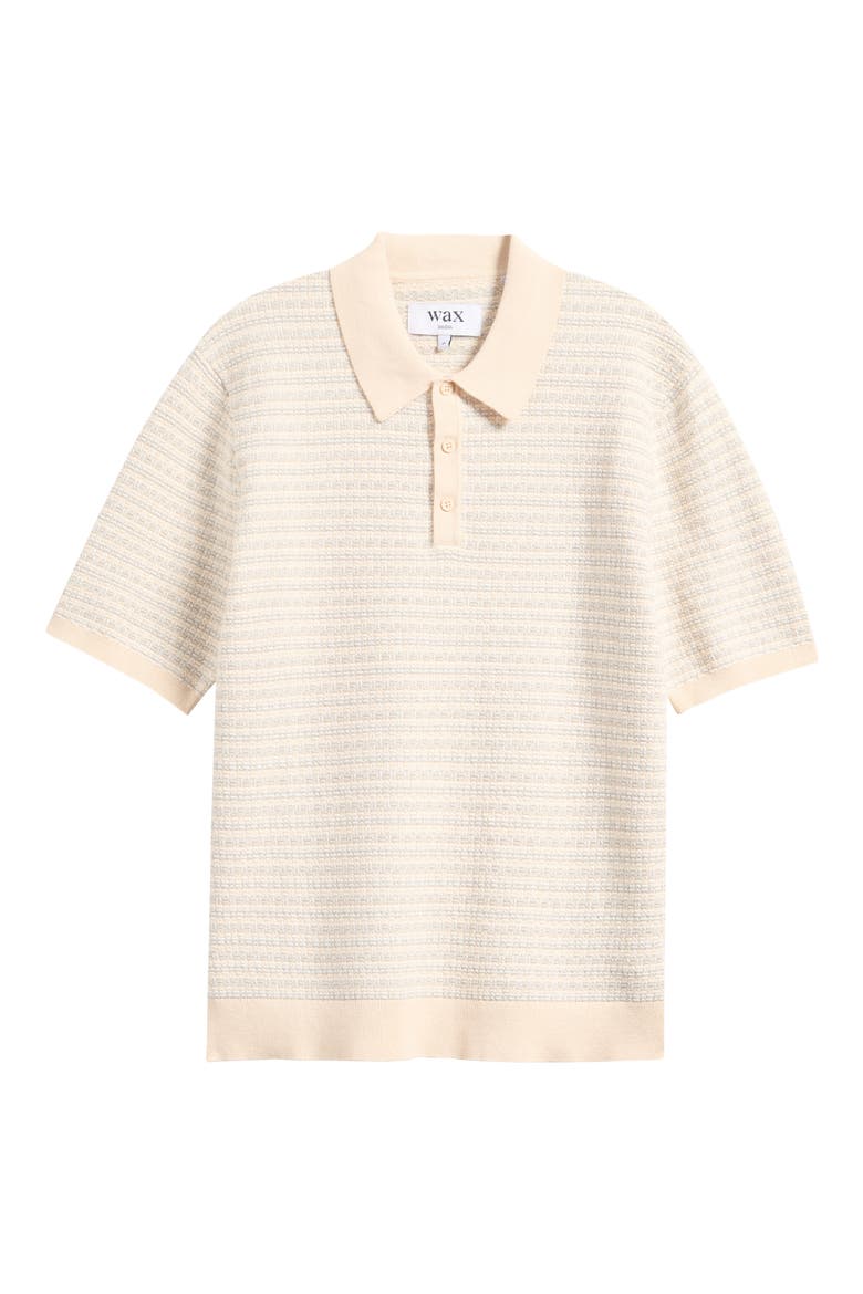 Naple Mini Geo Polo Sweater, Alternate, color, NATURAL