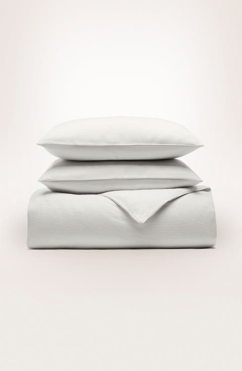 Organic Cotton Ottoman Rib Duvet Cover 
Shams Set