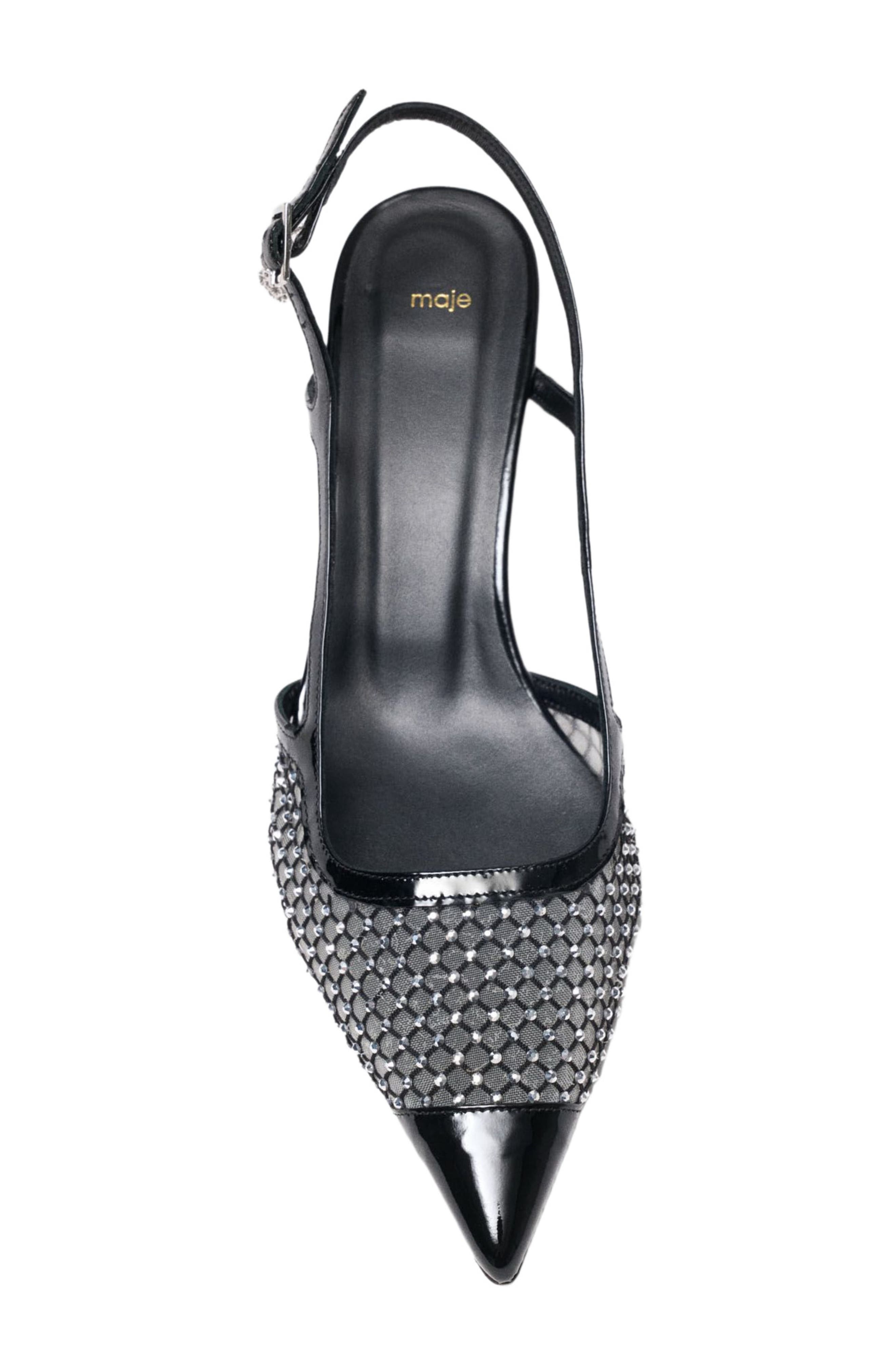 Rhinestone mesh pumps, Alternate, color, Black