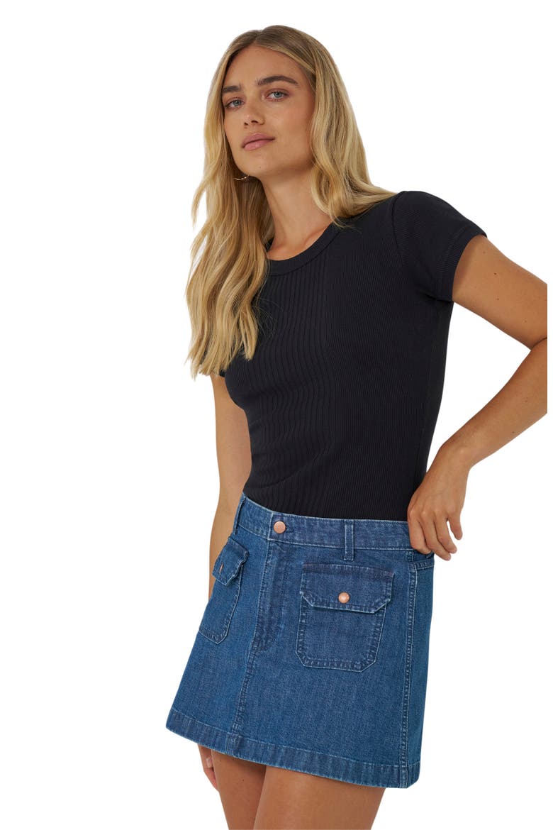Western Patch Pocket Denim Miniskirt, Alternate, color, PRAIRIE DRIFT