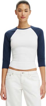 Cotton On Women's 90S Baby Raglan 3/4 Tee