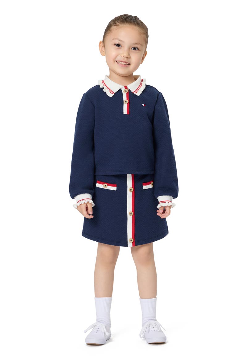 Kids' Polo Long Sleeve Top and Skirt Set, Alternate, color, PREPACK ASSORTED