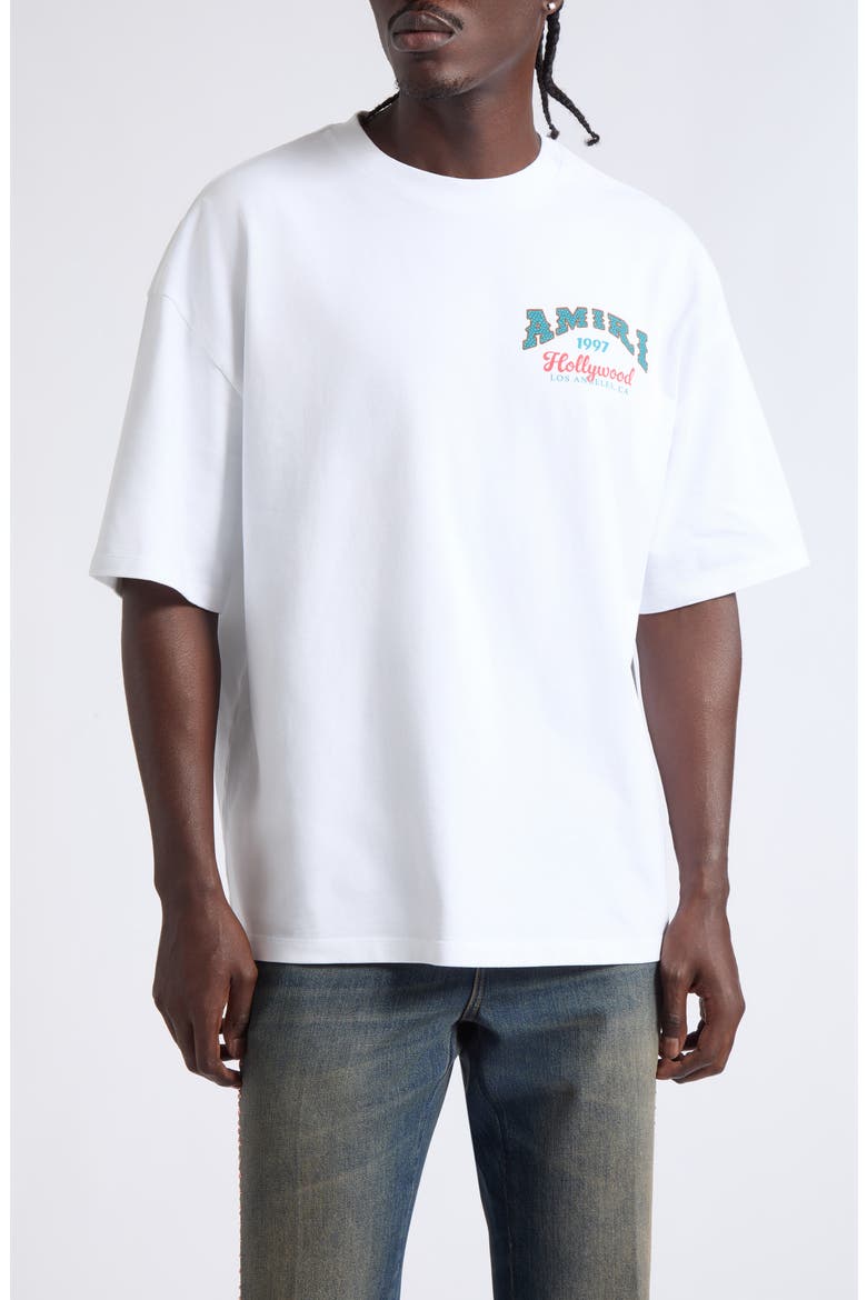 Oversize Hollywood Graphic T-Shirt, Main, color, WHITE