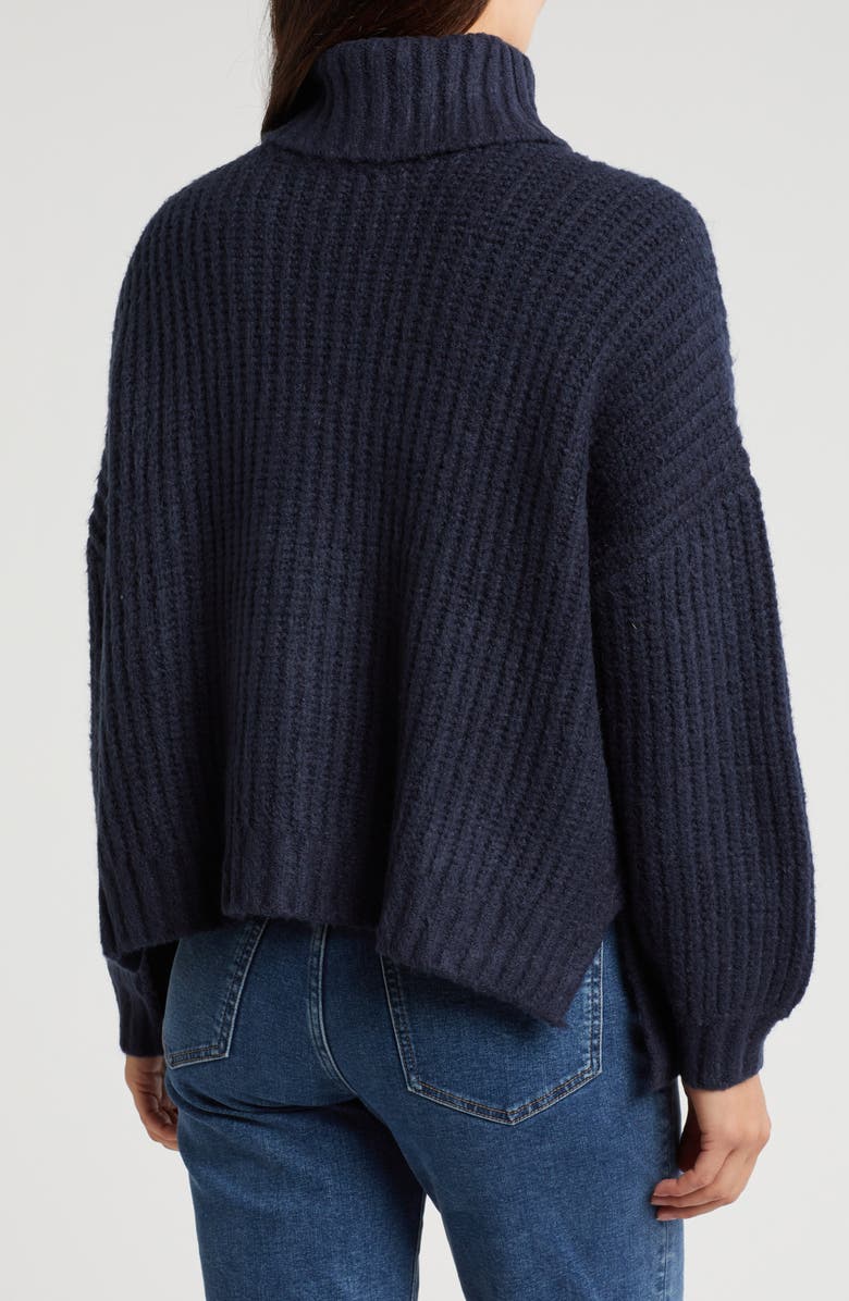 Splendid Turtleneck Sweater, Alternate, color, Navy