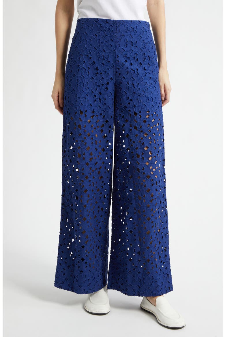 Lados Keidas Cotton Eyelet Pants, Main, color, DARK BLUE