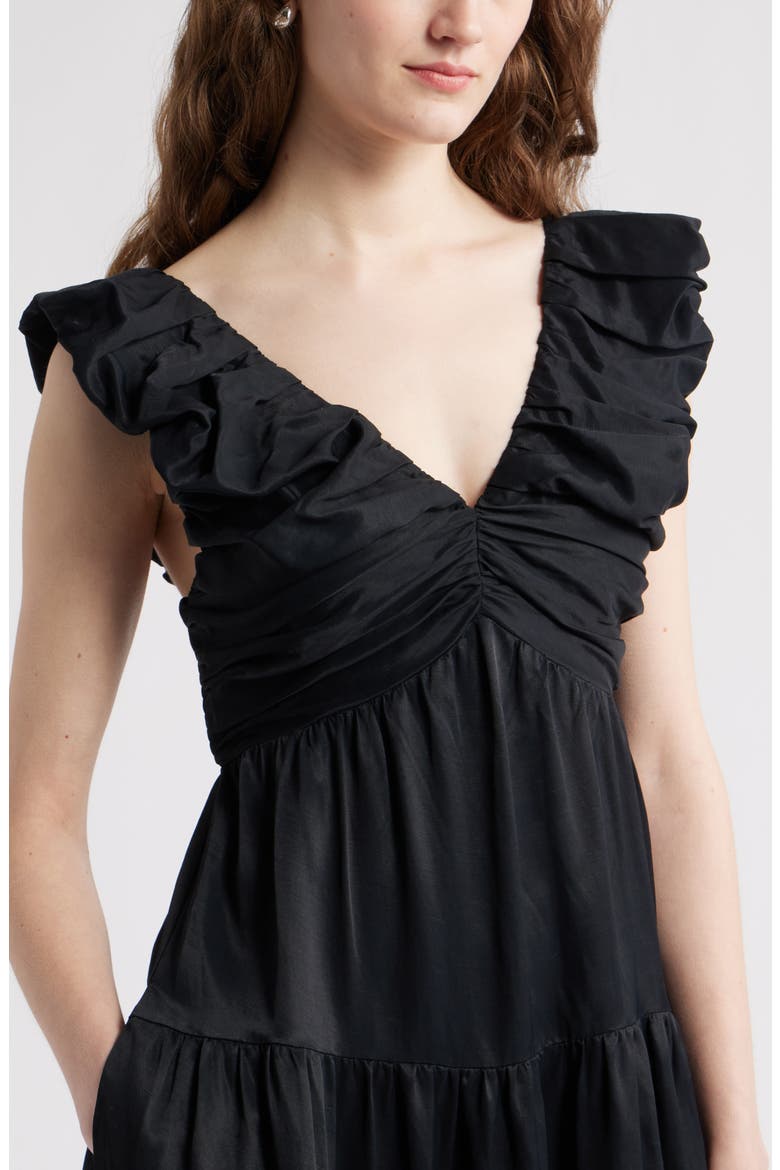 Ruffle Maxi Dress, Alternate, color, BLACK