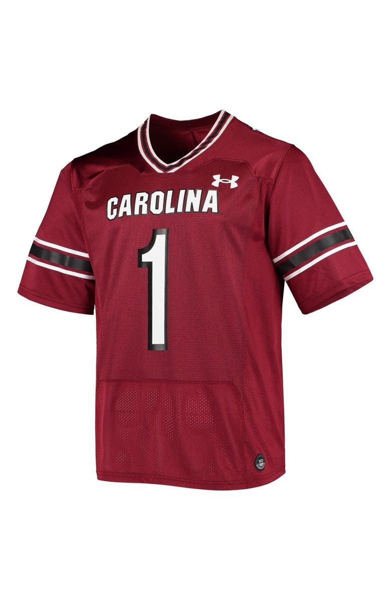 Under Armour Men's Under Armour #1 Garnet South Carolina Gamecocks Logo Replica Football Jersey, Alternate, color, 