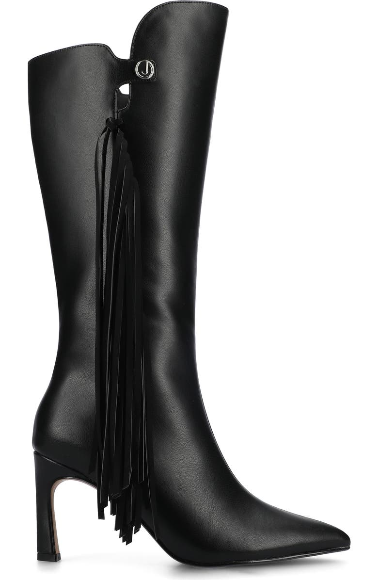Journee Collection Dolly Tassel Tall Boot, Alternate, color, Black