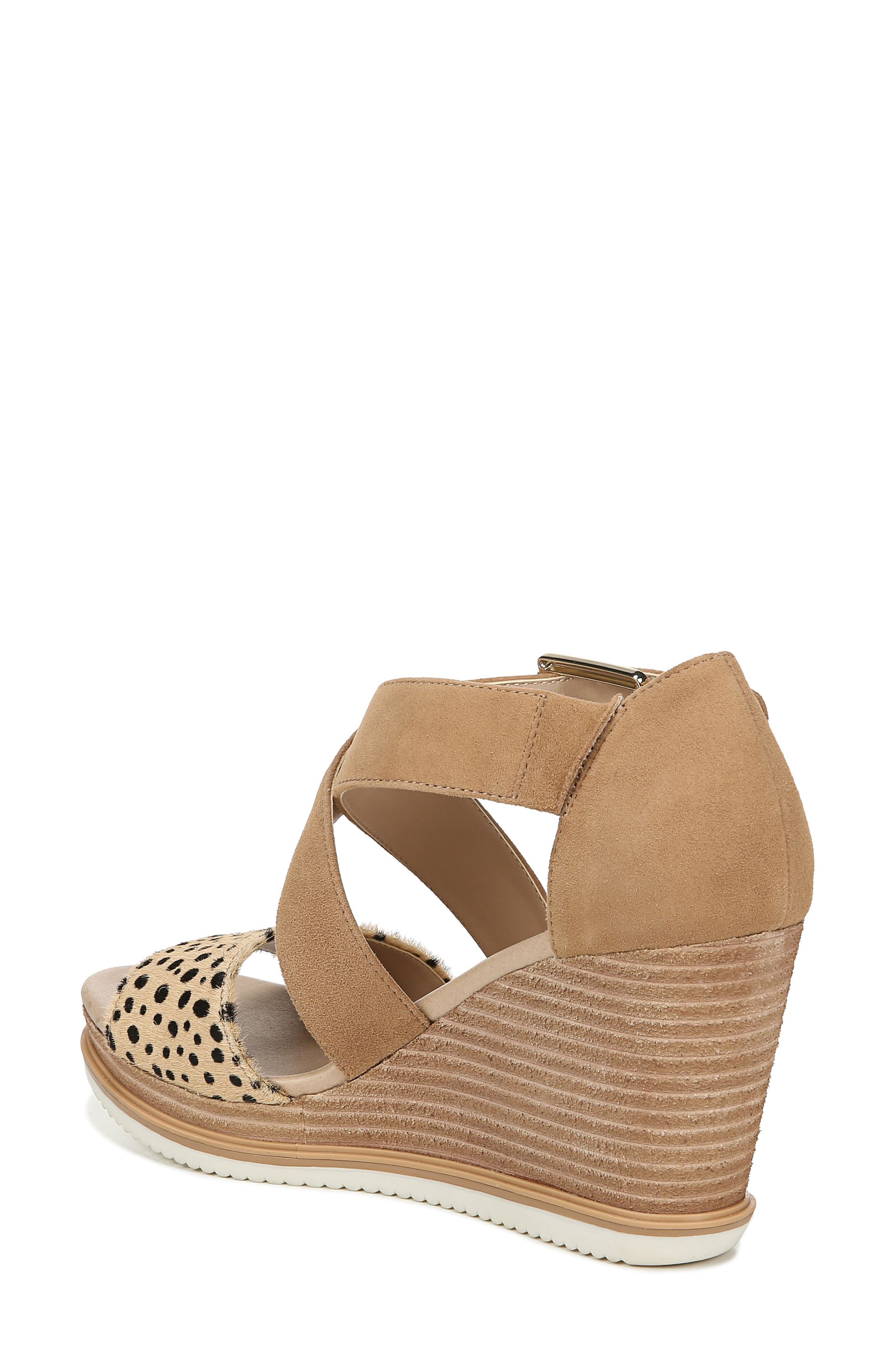 Sweet Escape Wedge Sandal, Alternate, color, NUDE LEATHER/ CALFHAIR