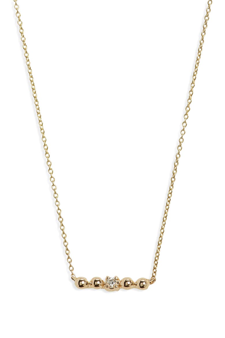 Poppy Rae Diamond Bar Pendant Necklace, Main, color, YELLOW GOLD