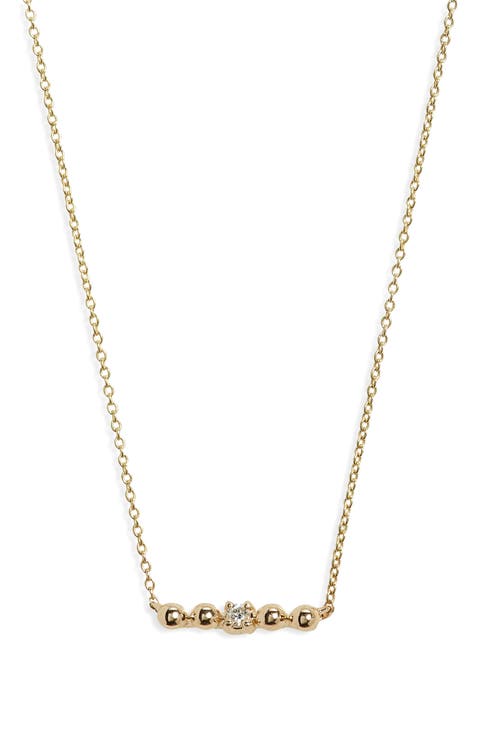 Poppy Rae Diamond Bar Pendant Necklace