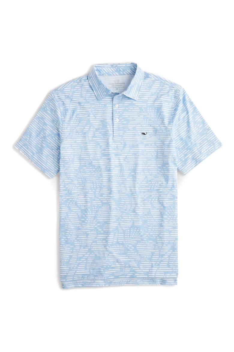Sankaty Classic Fit Cool Drinks Print Short Sleeve Performance Polo, Main, color, JAKE BLUE