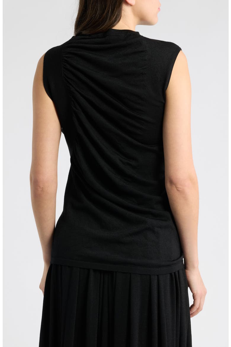 Semisheer Ruched Top, Alternate, color, BLACK