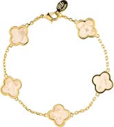 RIVKA FRIEDMAN 18K Gold Plated Clover Station Bracelet