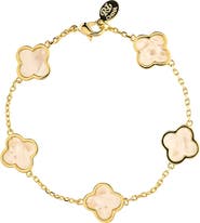 RIVKA FRIEDMAN 18K Gold Plated Clover Station Bracelet