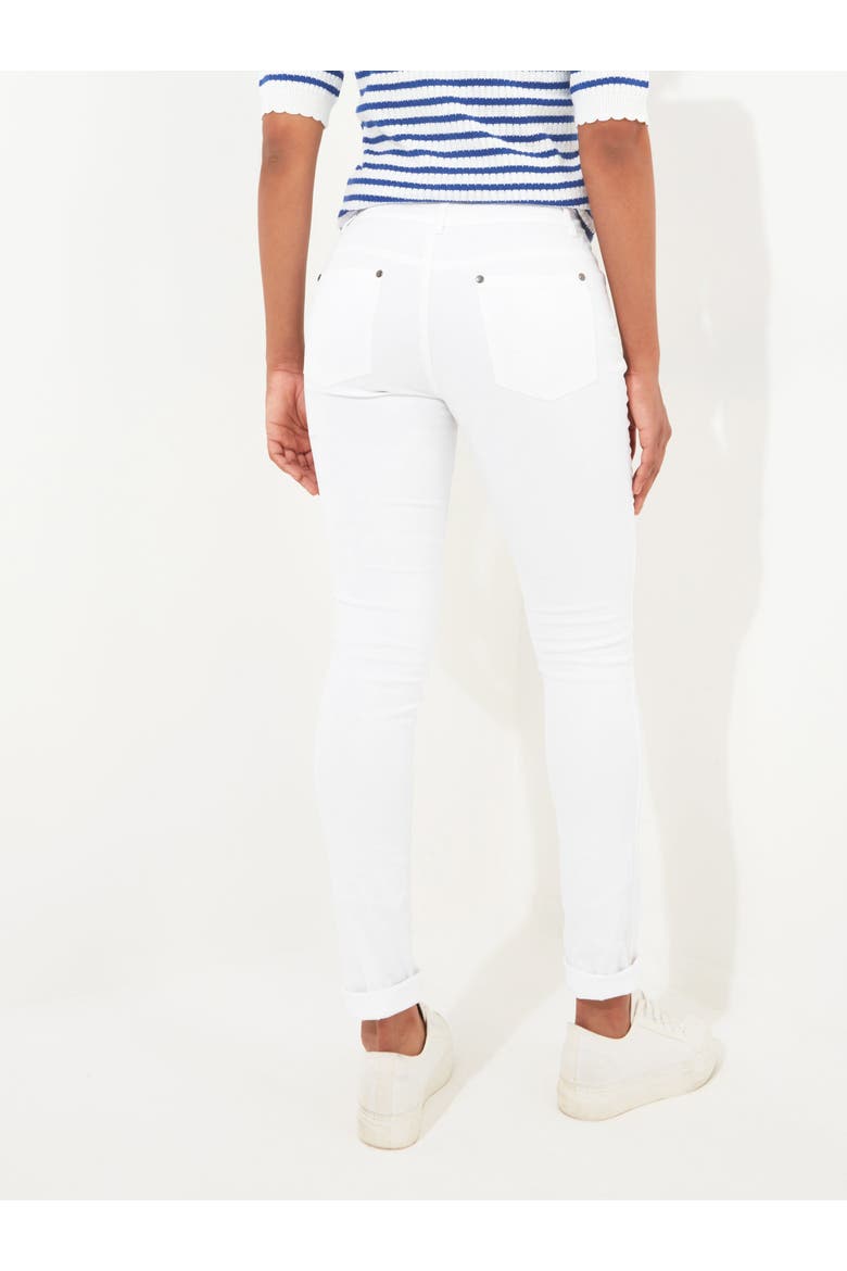 Stretch Denim Slim Straight Jeans, Main, color, WHITE