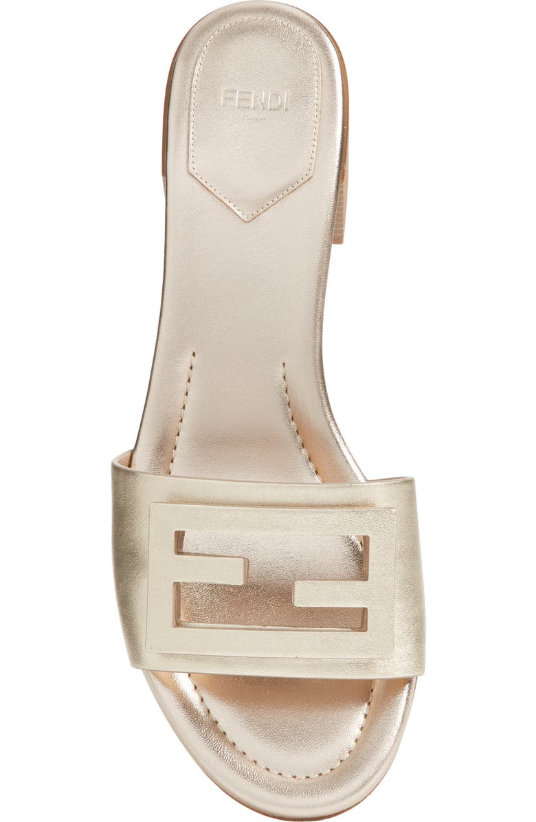 Fendi Baguette Slide Sandal, Alternate, color, F0vf1 Platino