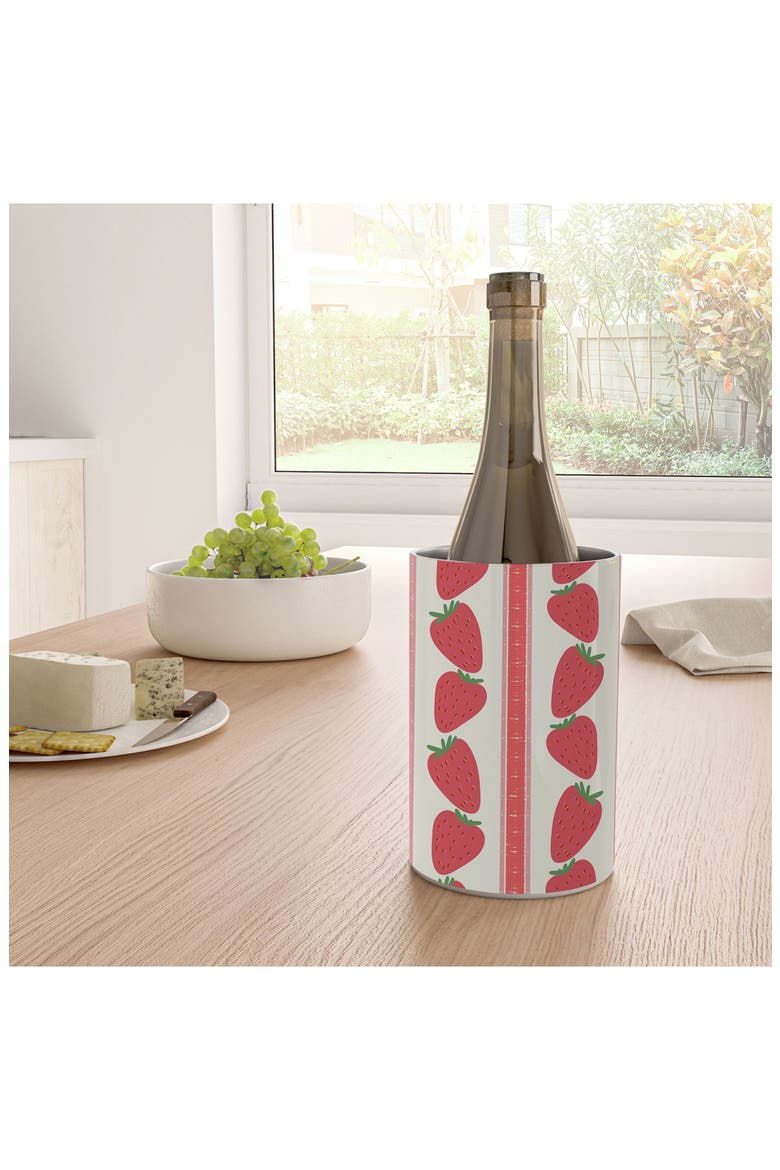 Red Stripes Stainless Steel Wine Chiller, Alternate, color, CREAM