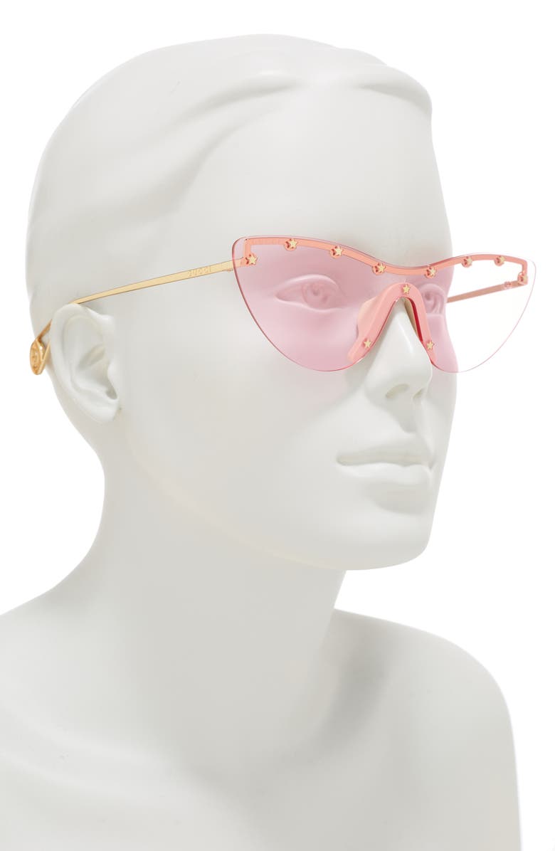 Gucci 99mm Rimless Cat Eye Sunglasses, Alternate, color,
