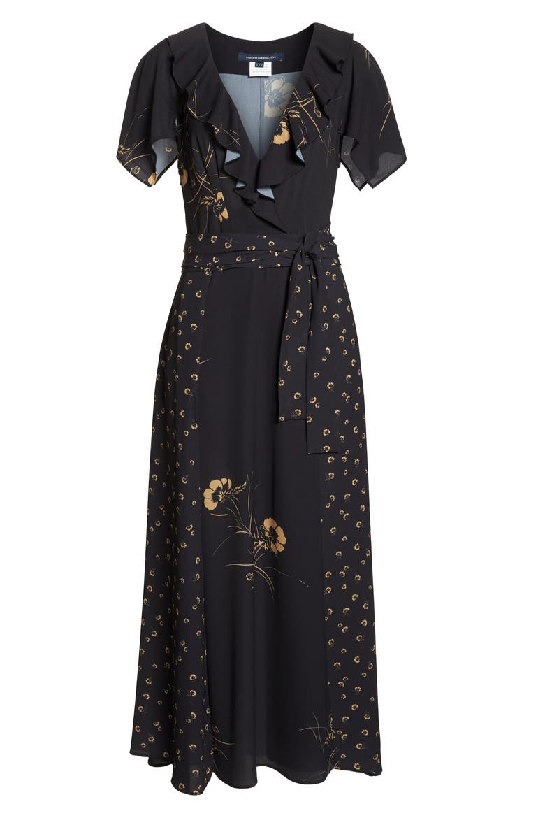 Mahi Faux Wrap Maxi Dress, Alternate, color, UTILITY BLUE/ GOLD