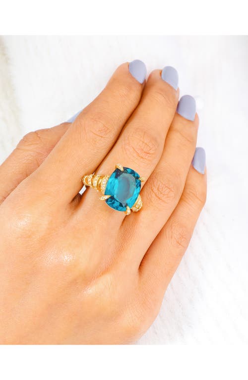 Ys Gems London Blue Topaz Ring In Blue