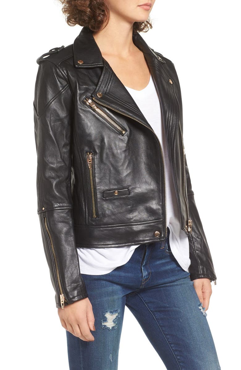 BLANKNYC Leather Moto Jacket, Alternate, color,