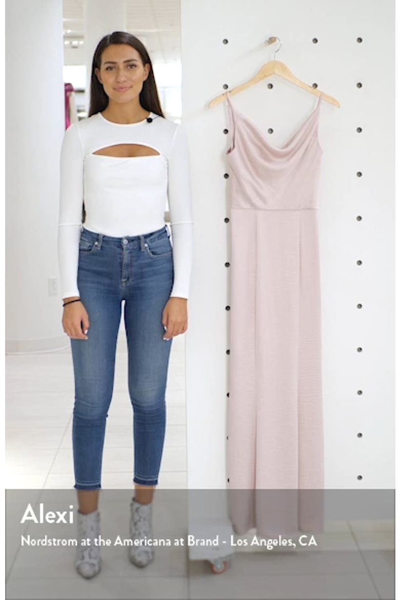 Sima Cowl Neck Satin Trumpet Gown video