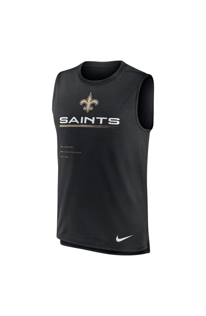 Nike Men's Nike Black New Orleans Saints Muscle Trainer Tank Top, Alternate, color, Black