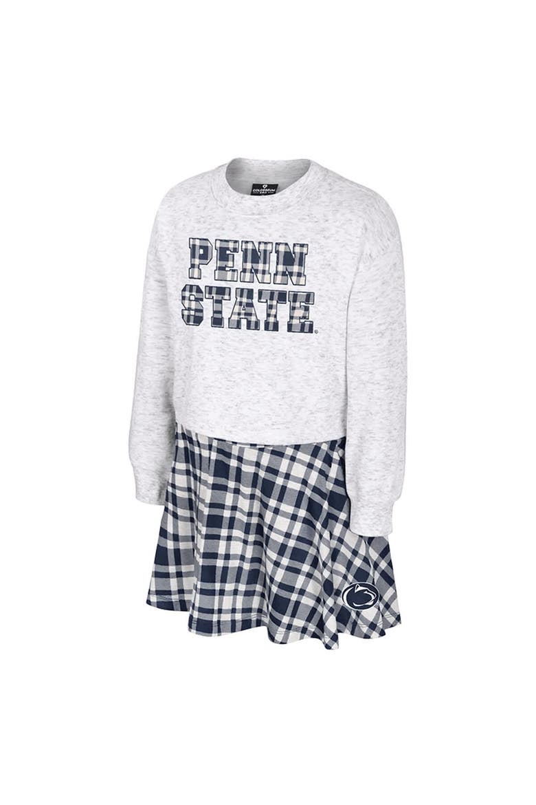 Girls Youth Colosseum Gray Penn State Nittany Lions Marceline Plaid Skirt and Top Set, Alternate, color, Gray